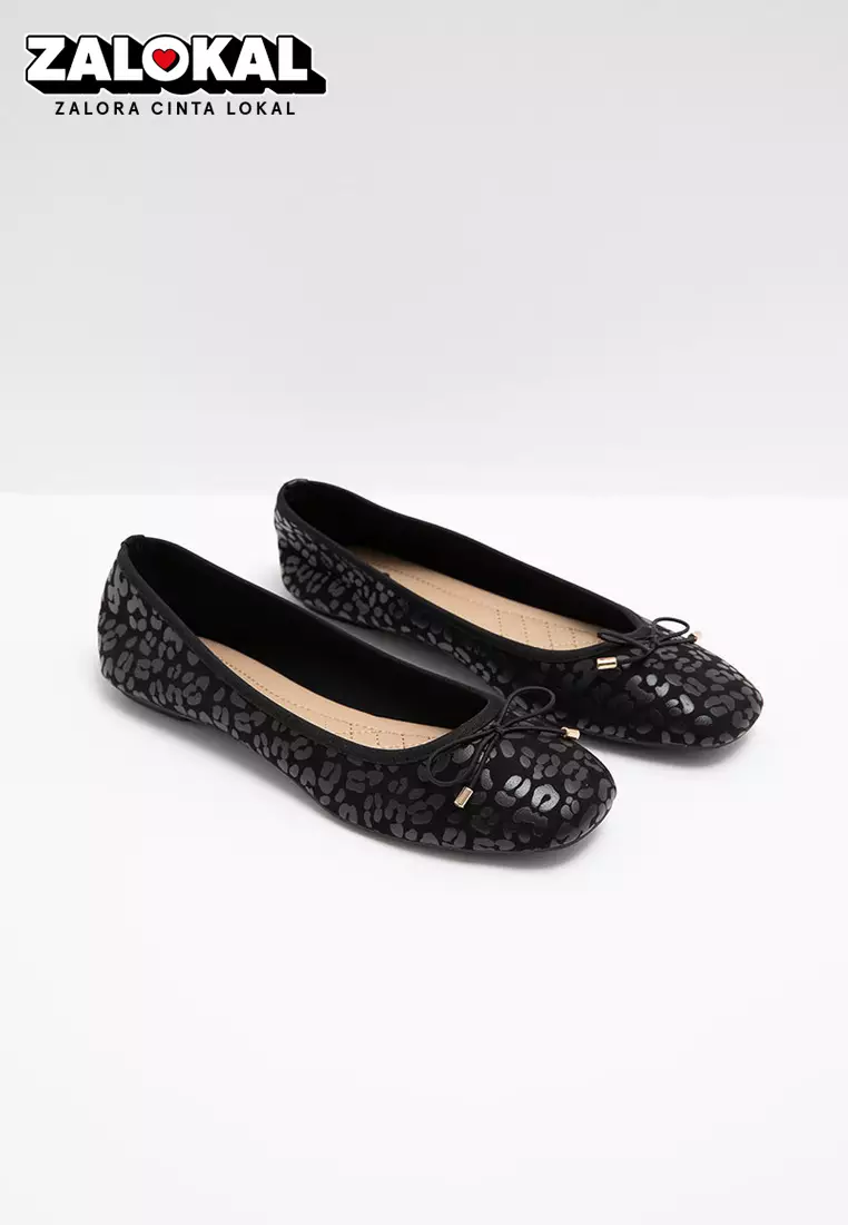 Jual Berrybenka Label Sofia Micca Ballerina Flat Black Original