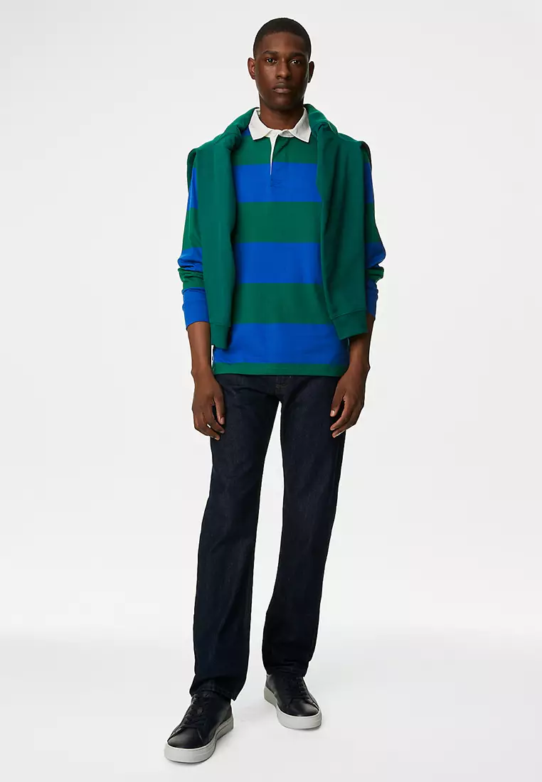 Pure Cotton Striped Rugby Shirt