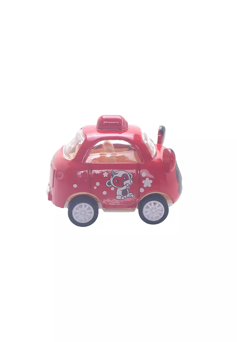 Mainan Anak Mobil Cartoon Alloy Pull Back Car Merah Type B