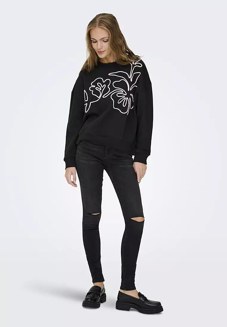 Long Sleeve Embroidered Sweatshirt