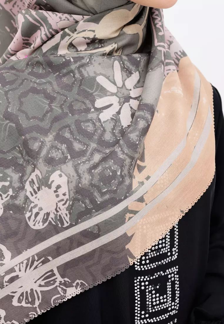 Berkah Signature Square Voile Scarf Hijab Premium Wanita Soft Green