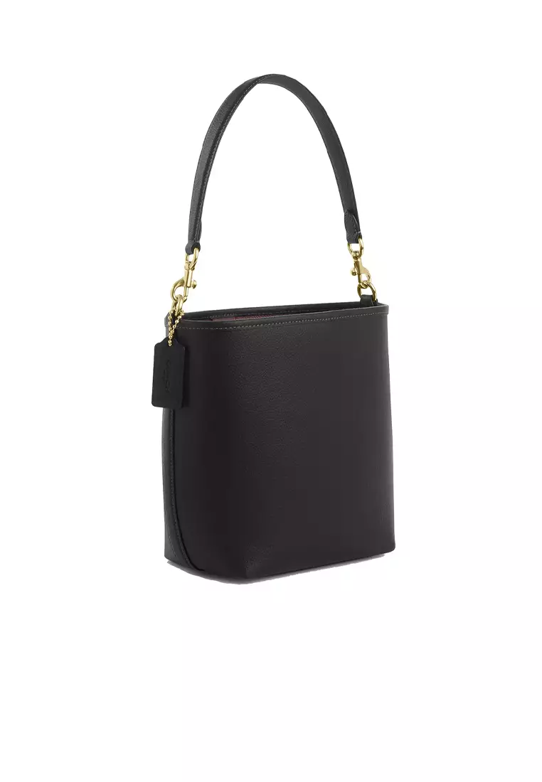 City Bucket Bag In Pebble Leather Black CT801