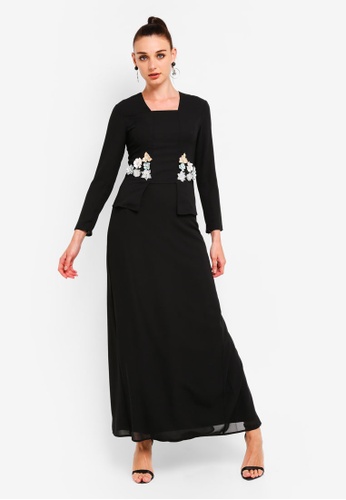 Embellished Kebaya Set from Zalia in Black