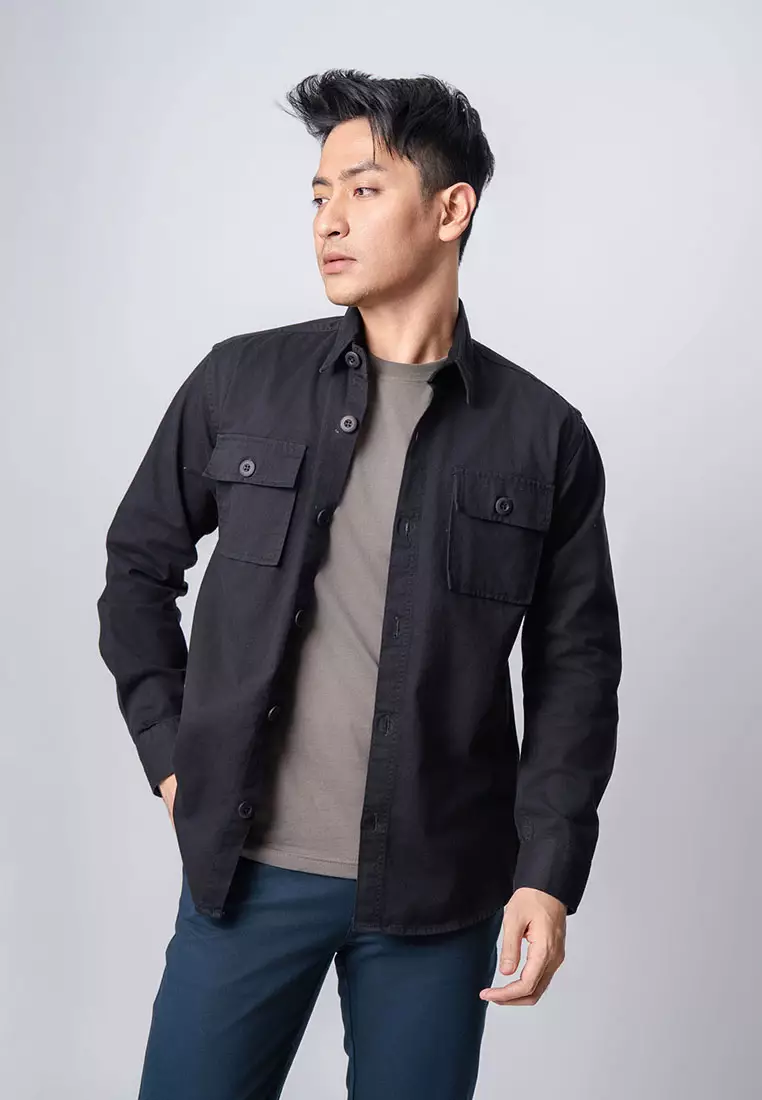 Jacket Shacket Workwear Shirt Raven Black