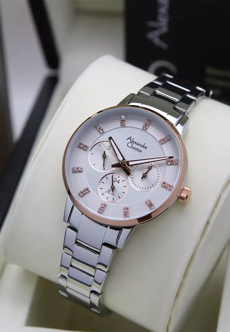 Alexandre Christie - Jam Tangan Analog Wanita - Silver - Stainless Steel - 2A57BFBTRGR