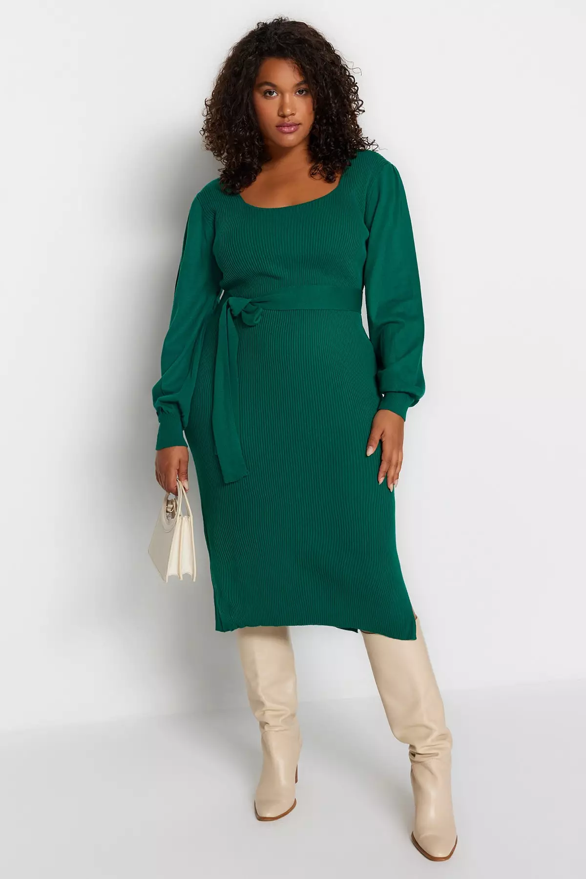 Plus size knit dresses with sleeves best sale