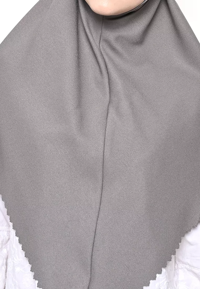 Bergo Sameera Hijab Instant Lasercut Grey