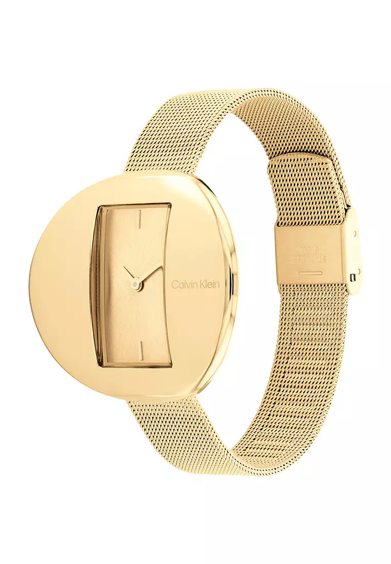 Women's Gold Stainless Steel Bracelet and Gold Dial Quartz Watch - CK25200146