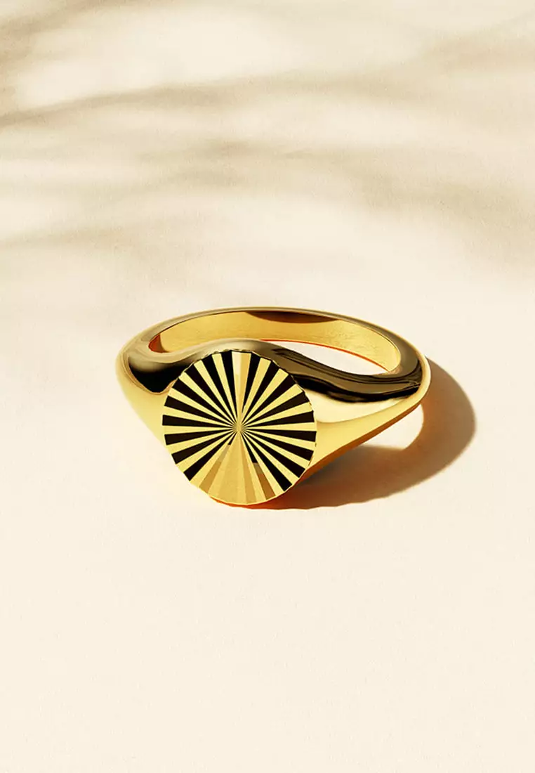 BULLION GOLD Vortex Aura Gold Plated Ring