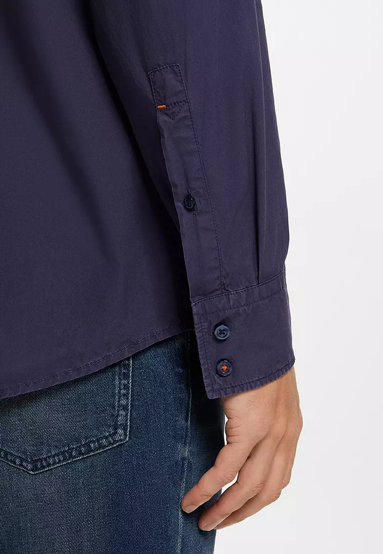 Cotton Poplin Regular Fit Shirt - BOSS Orange