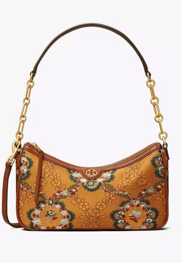 Tory Burch T Monogram Brocade Studio Sunset Bonfire