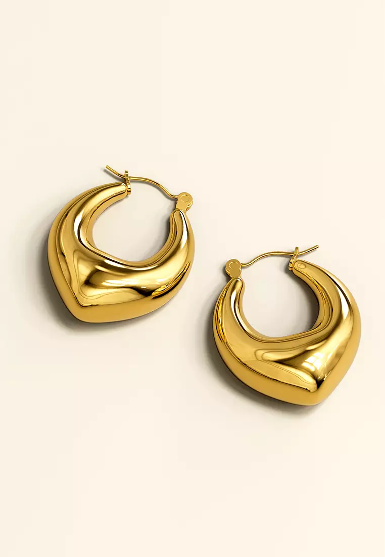 Buy Bullion Gold Bullion Gold Dilan Solid Hoop Gold Earrings Online