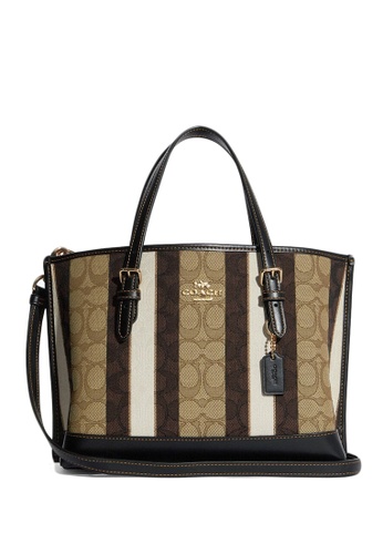 COACH Coach Mollie Tote 25 In Signature Jacquard With Stripes - Brown/Black  2023 | Buy COACH Online | ZALORA Hong Kong