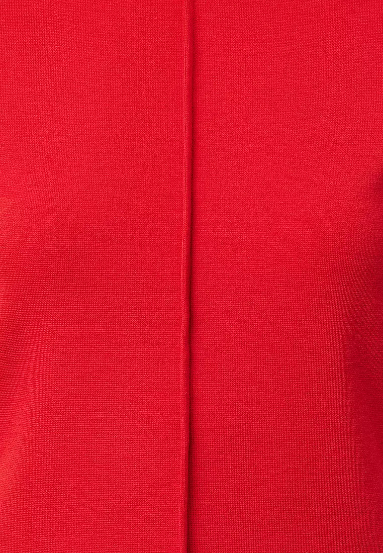Red/Soft Fabric Fitted Stretchy Knitted Blouse