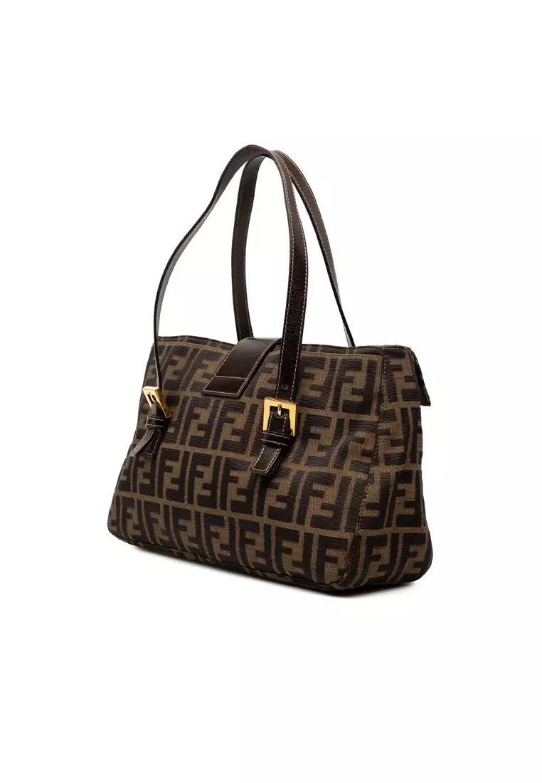 Pre-Loved Fendi Zucca Canvas Shoulder Bag