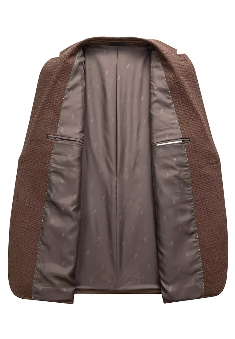 Embroidery Striped Wool Blazer 5836