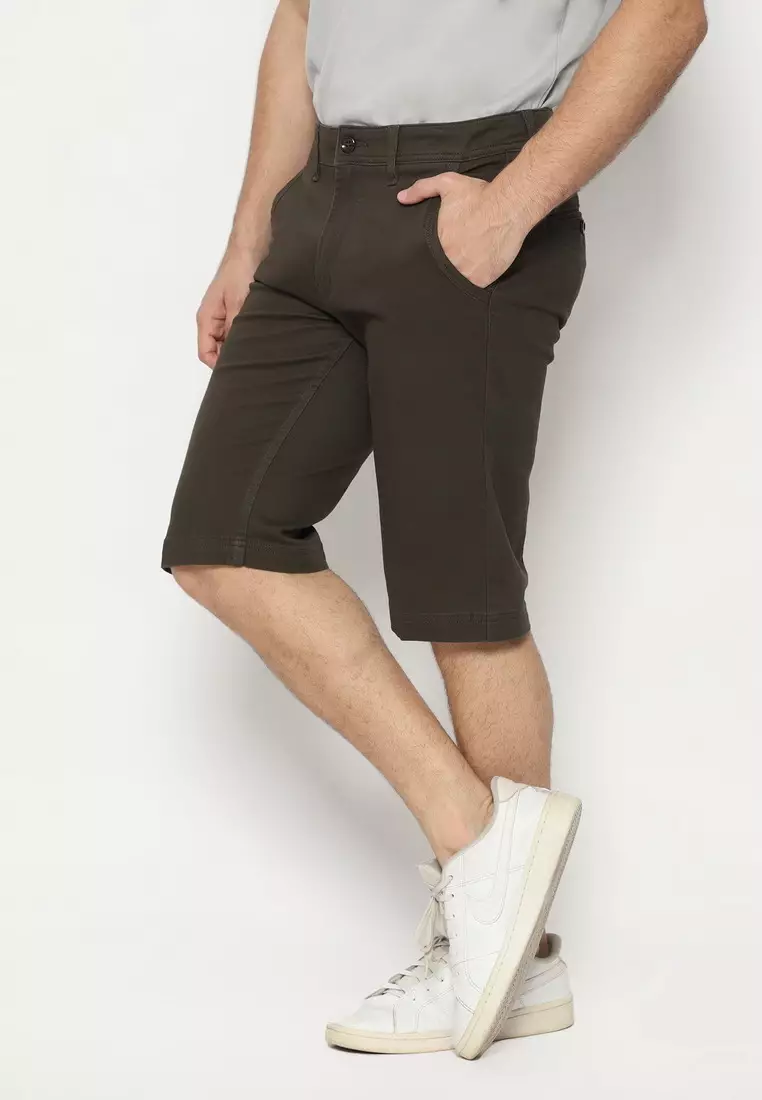 POLICE Celana Chino Pendek Cotton Premium Regular Fit Pria