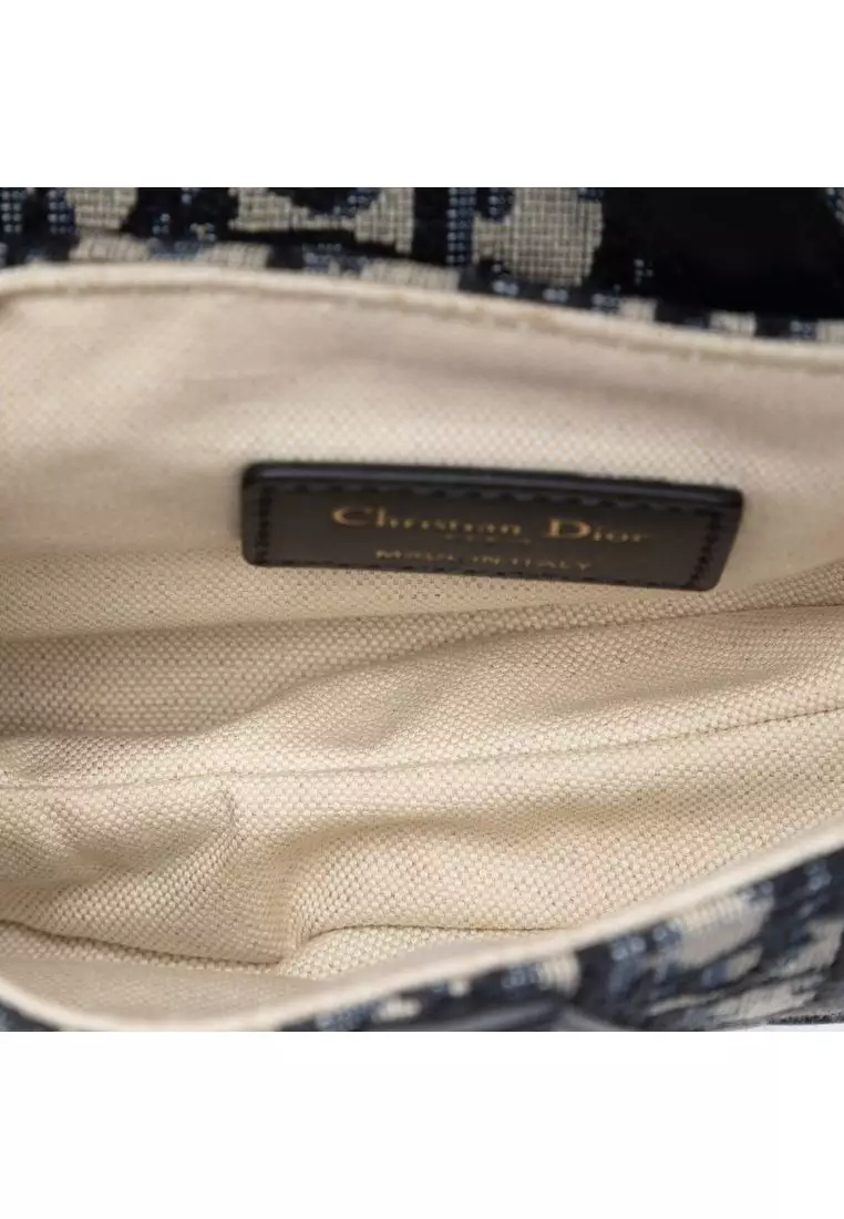 Pre-Loved Dior Mini Oblique Canvas Saddle Bag