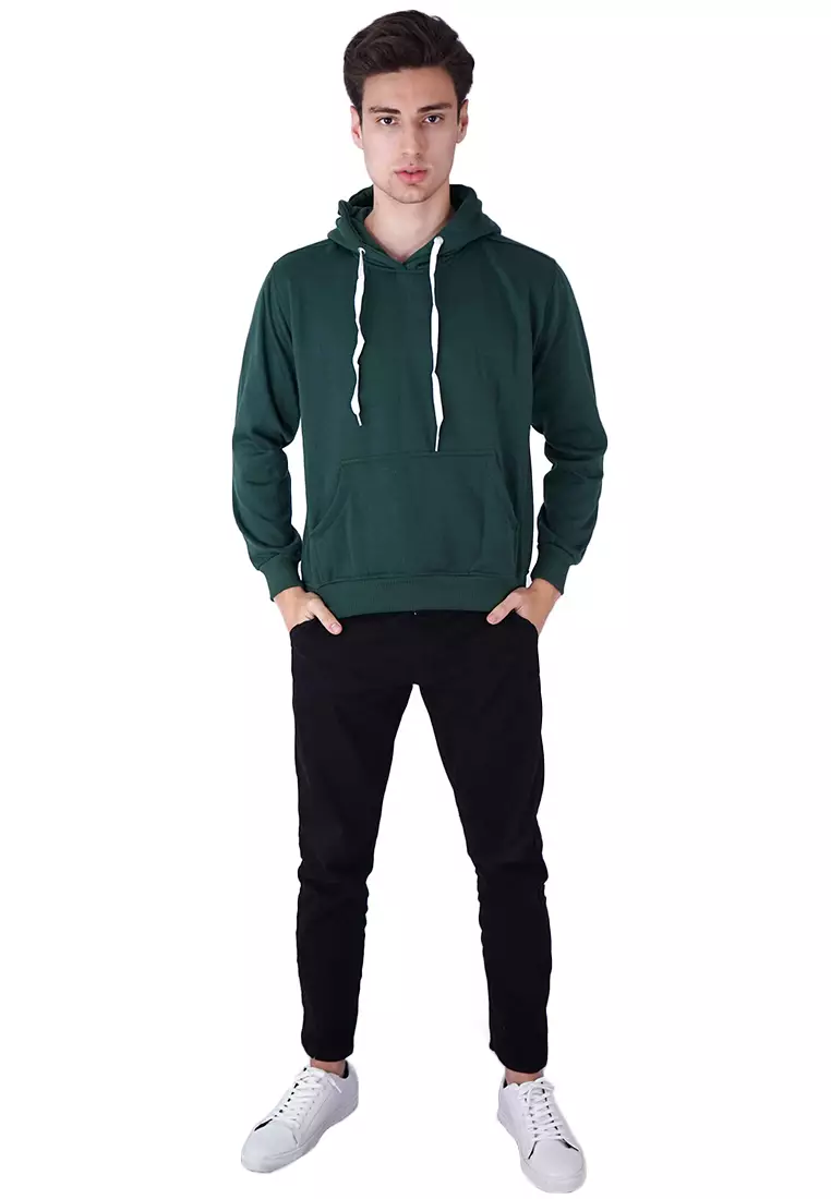 Jaket Polos Jumper Hoodie Sweater Warna Hijau tua