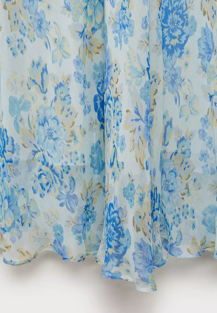 Long Floral Dress With Short Sleeves