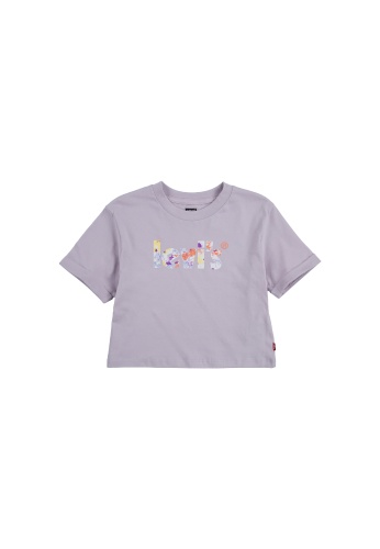 Levi's purple Levi's Cropped Rolled Sleeve Tee (Little Kids) F50D7KAB7A3618GS_1