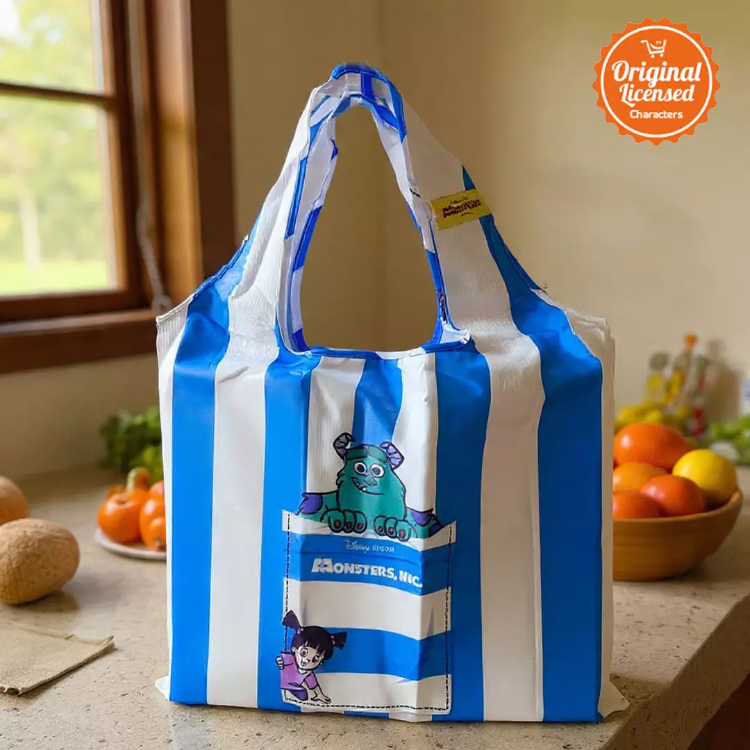 Tas Belanja Lipat Parasut Sully Monster Inc 45x39 cm – Tas Belanja Besar Ringan & Kuat