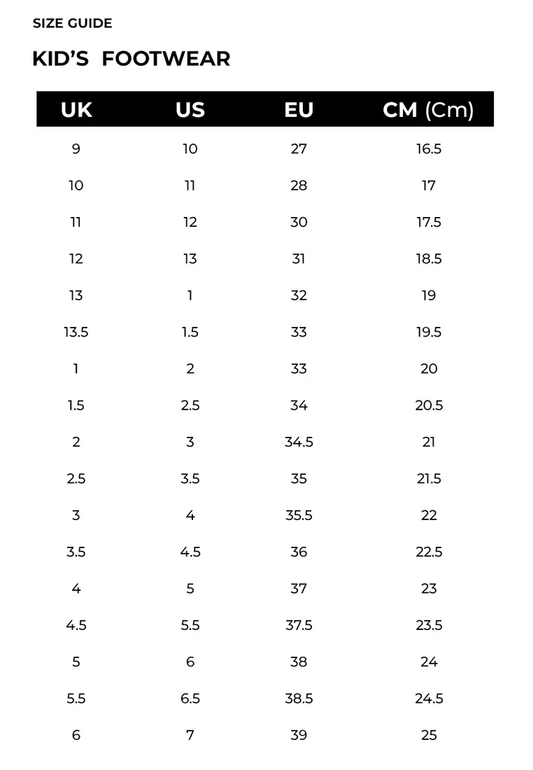 Fenty shoe outlet size chart