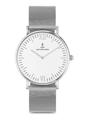 Campuesprit 手錶s Silver Mesh 40mm, 錶類, 飾品配件