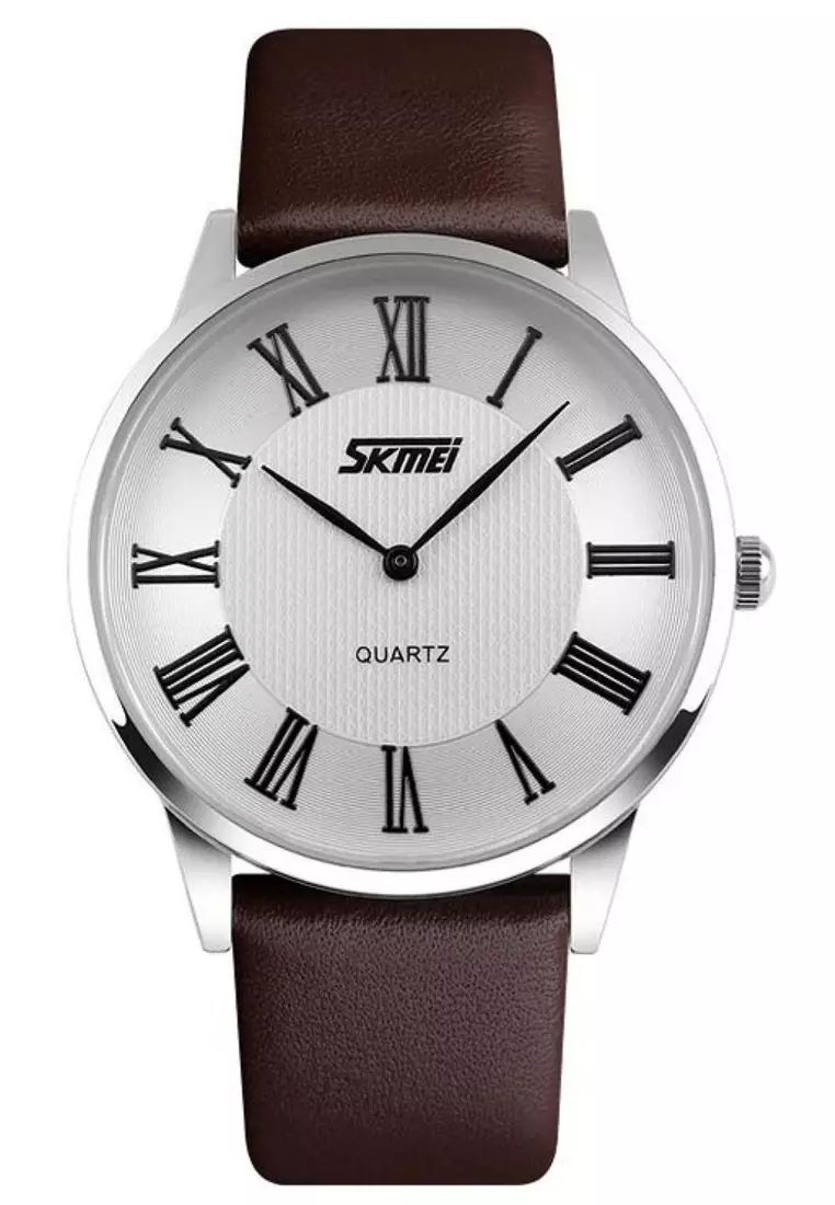 Jam Tangan Analog Pria Wristwatch Casual Waterproof Strap Tali Material PU Leather AD11 ORIGINAL