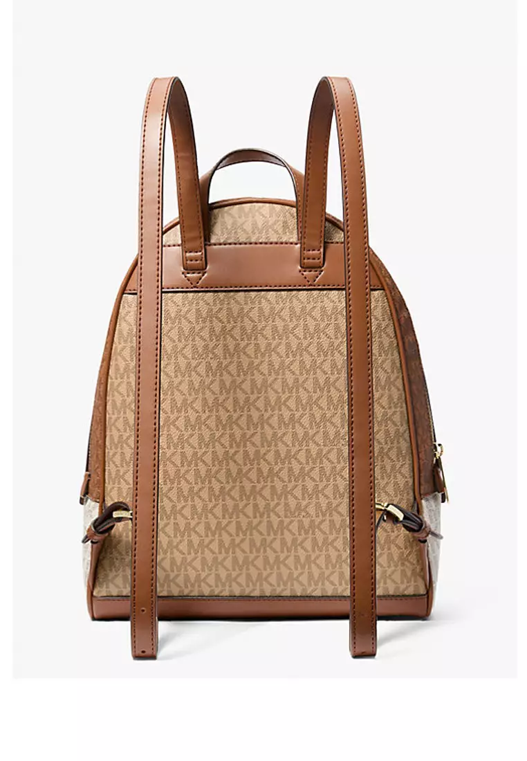 Rhea Medium Color-Block Signature Logo Backpack