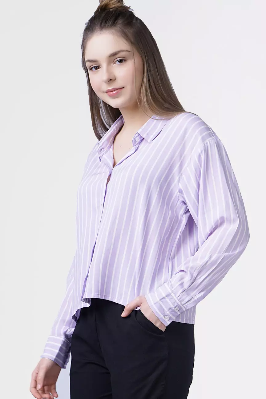 Kemeja Wanita Carol White Lilac