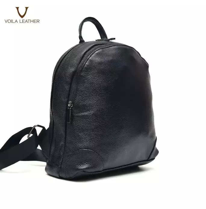 Genuine Leather Medium Women’s Backpack Voila Windy Black