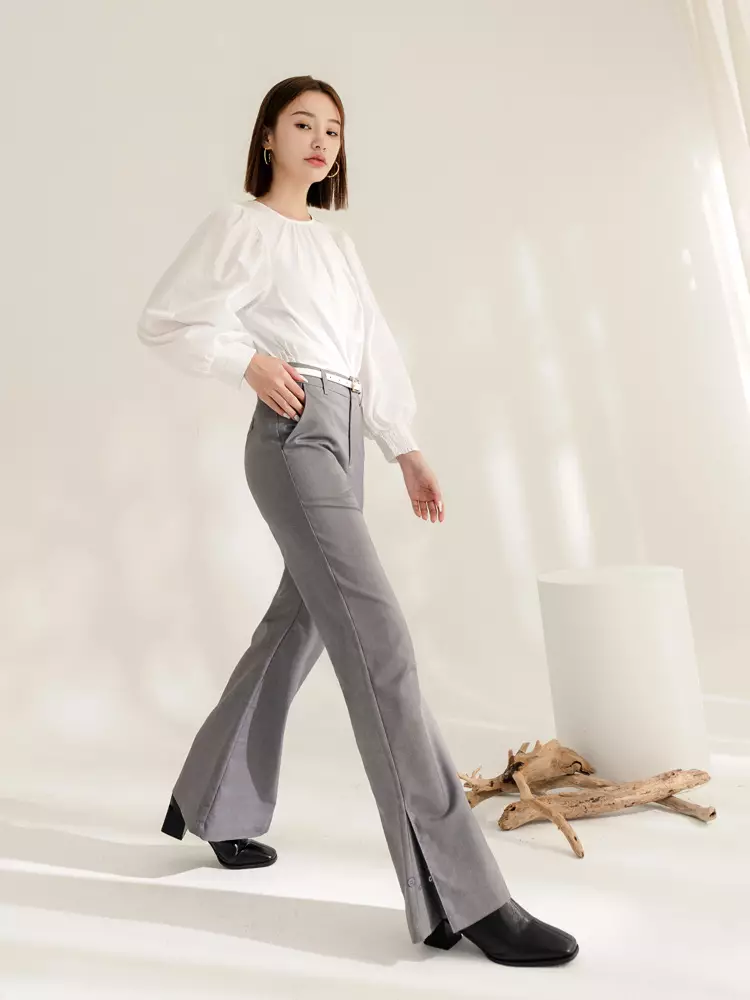 Pure cotton round neck  puff sleeves top [AB18936]