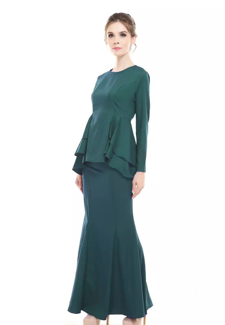 Lora Peplum in Emerald Green