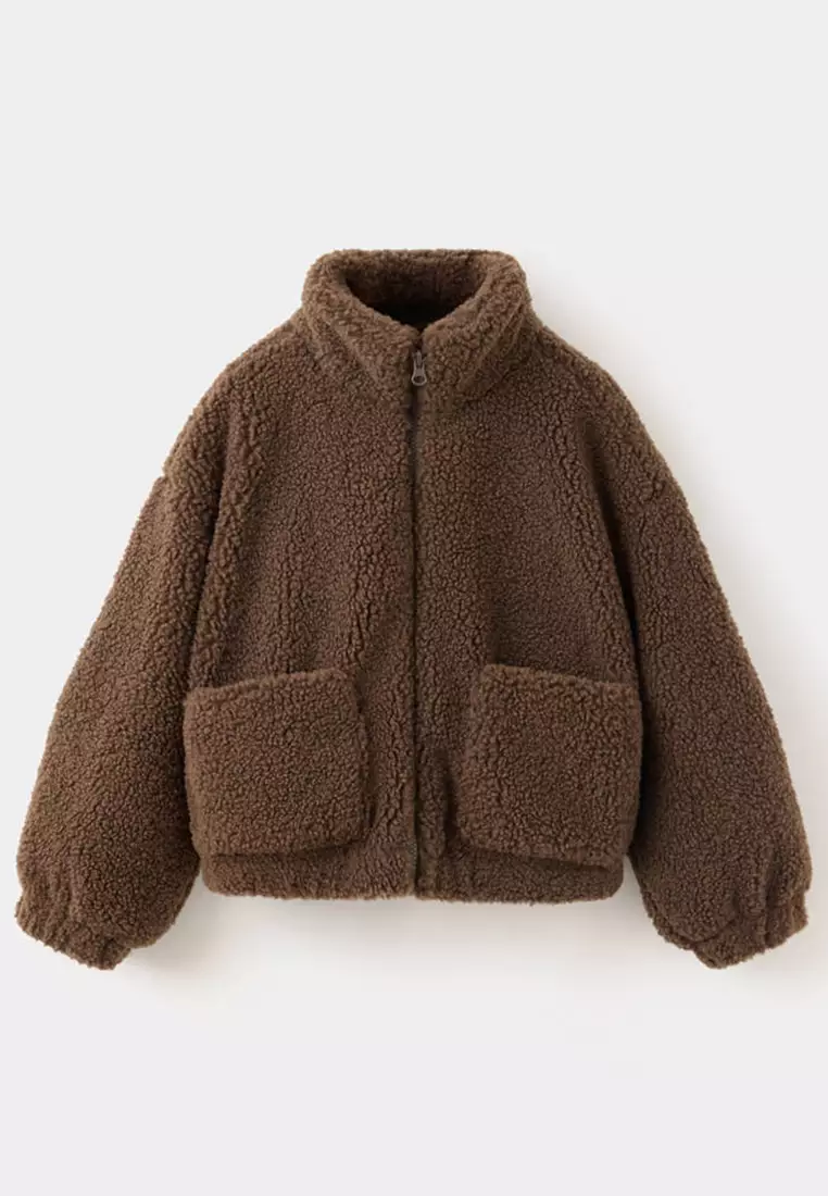 Jual MANGO KIDS Shearling-Effect Coat Original 2026 | ZALORA Indonesia