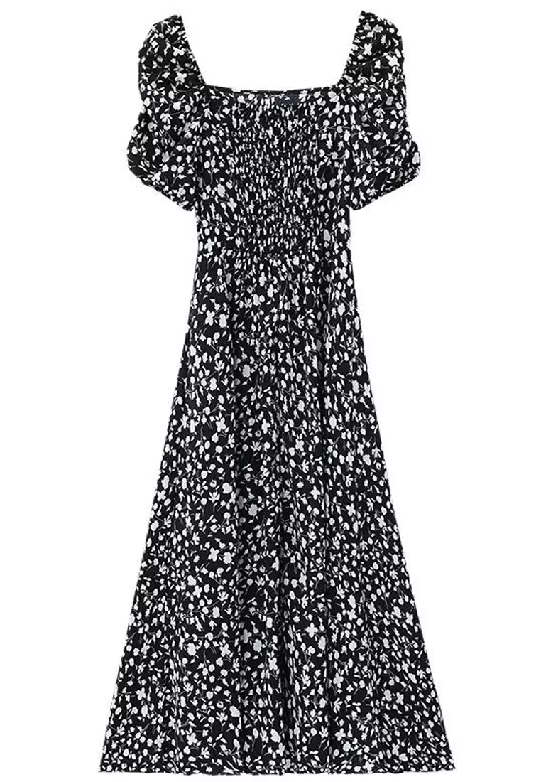 Printed Square Neck Dress