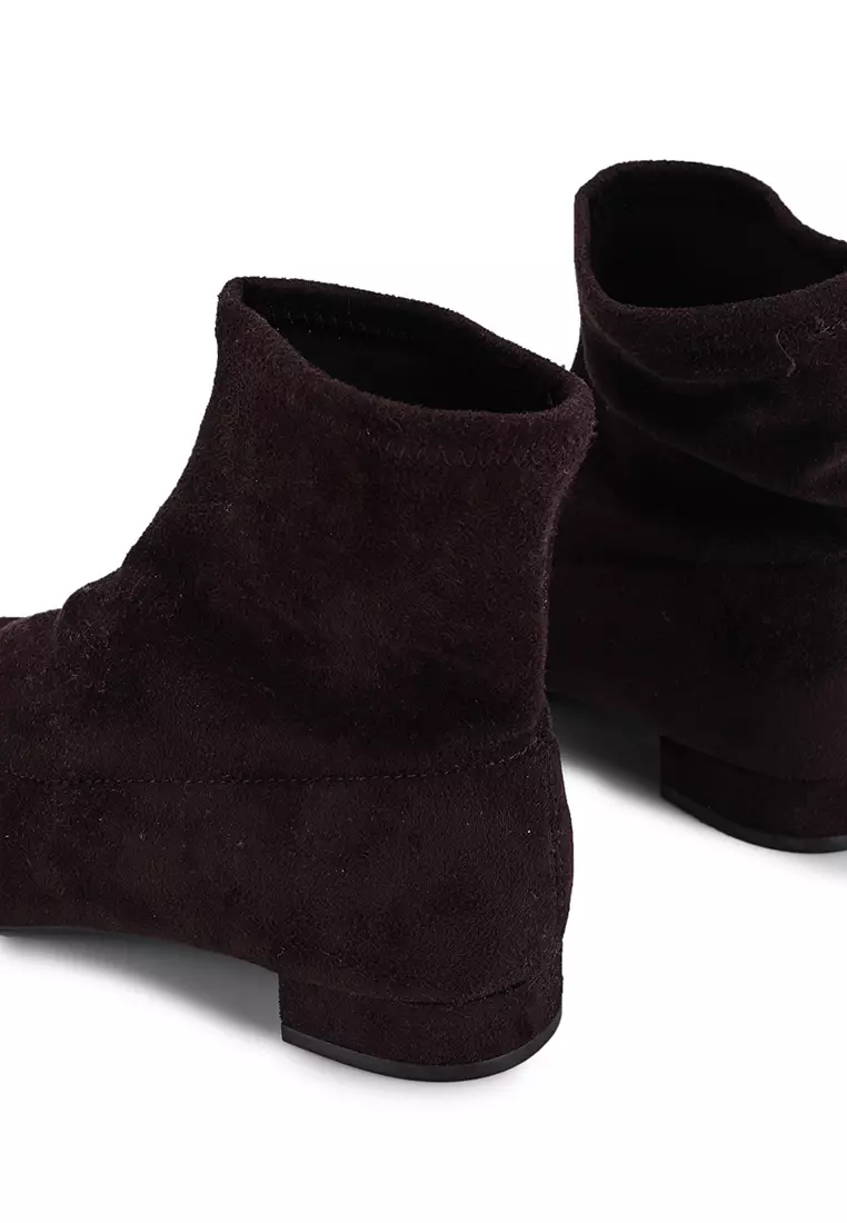 Panelled Square Toe Ankle Boots