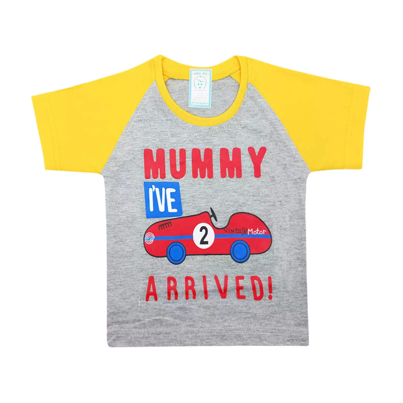 Wakakids Baju Bayi Anak Laki Laki Lengan Pendek Usia 6 Bulan Hingga 12 Bulan Setelan Celana Jeans Motif Car 3424 Kuning