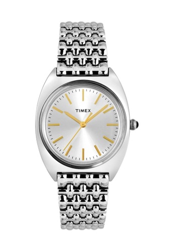 Timex silver and gold Timex Milano 33mm - Silver-Tone Case & Bracelet (TW2T90300) 7C9E8AC40D3B7CGS_1