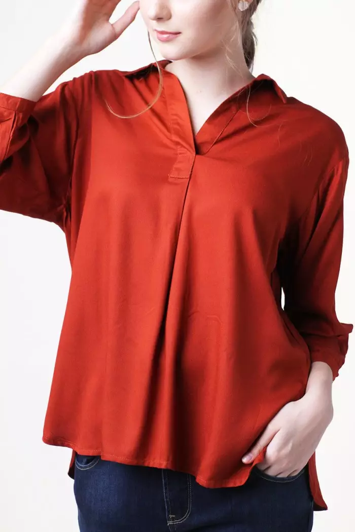 Kemeja Wanita Jytte Terracotta