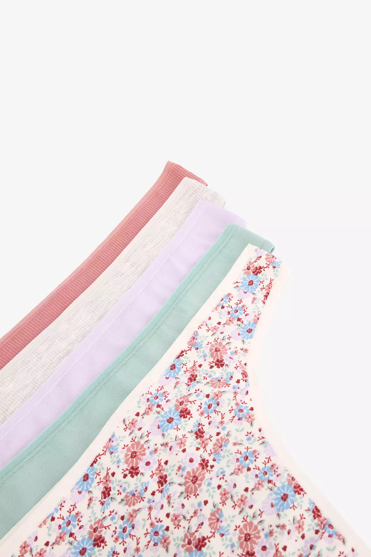 Iceland Bloom Floral Low Waist 5-Piece Thong Panties