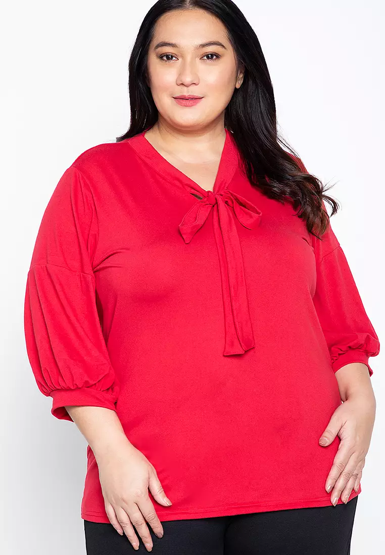 Buy Maxine Plus Size Bow Tie Blouse 2024 Online ZALORA Philippines