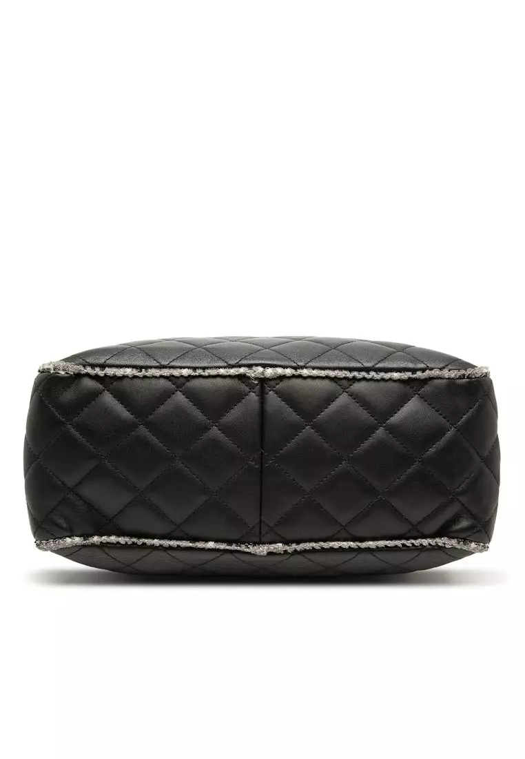 Pre-Loved Chanel Cc Quilted Lambskin Tweedy Bowler Bag