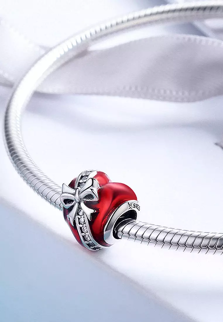 Solid 925 Sterling Silver Gift from My Heart CZ Charm