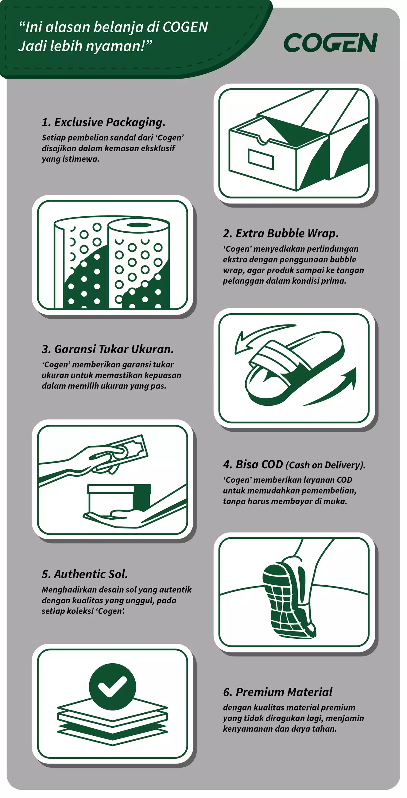 Sandal Wanita Cogen Bona Series - Green - Purple