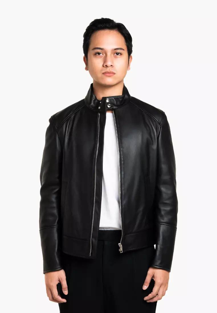 Bally Zipper Leather Jacket - Black