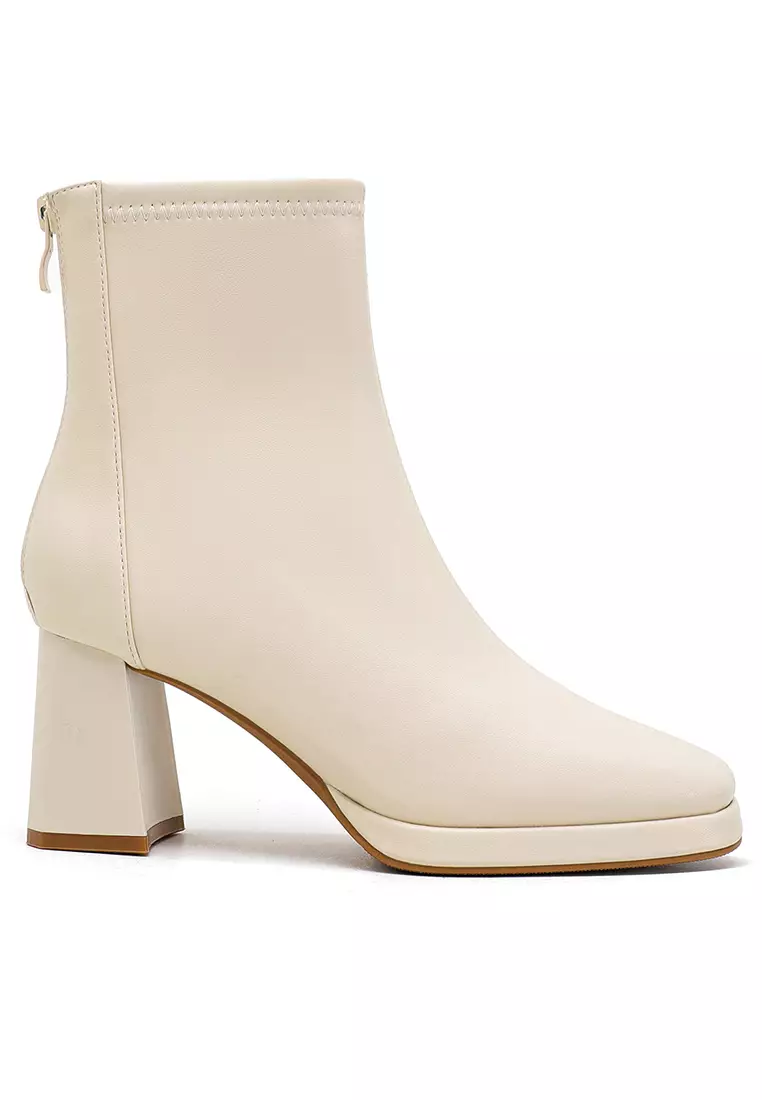 White ankle boots zara clearance