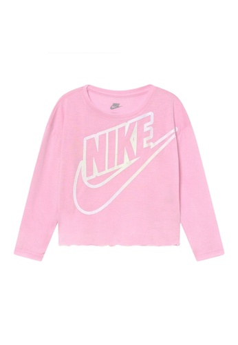 Nike pink Nike Girl's Aura Icon Long Sleeves Tee (4 - 7 Years) - Pink Foam 541B7KA081371EGS_1