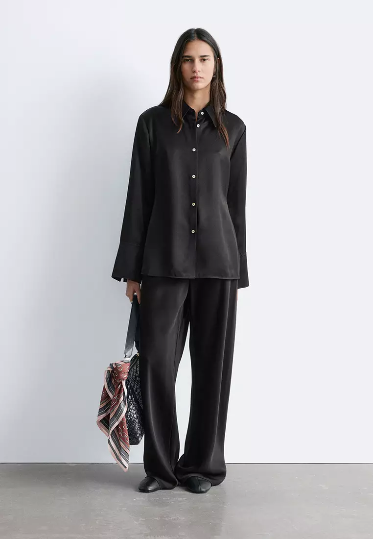 Drawstring Satin Trousers