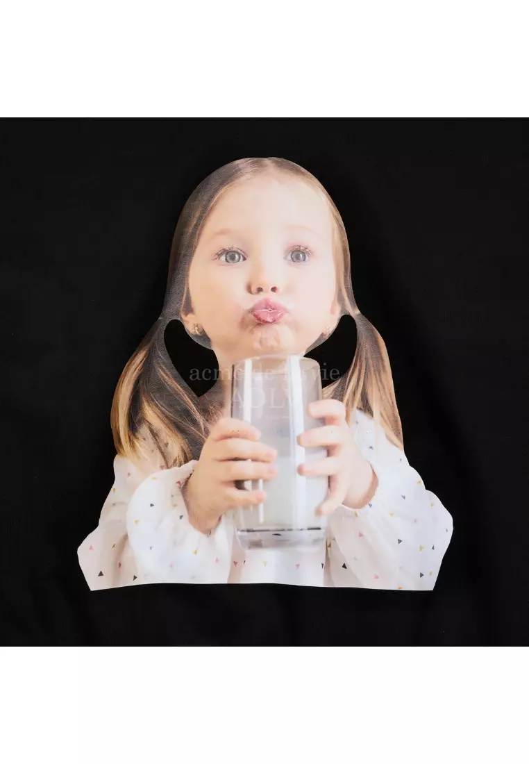 Baby Face Milk Girl Hoodie Black